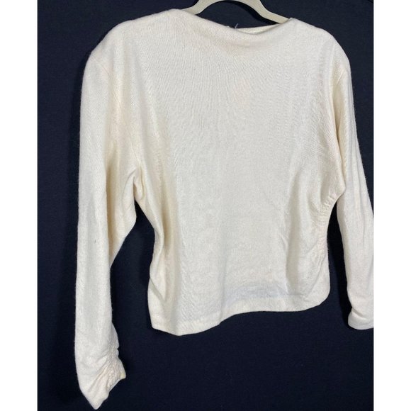Vintage Norma Walters Ivory Cashmere Sweater 12 - Picture 9 of 10